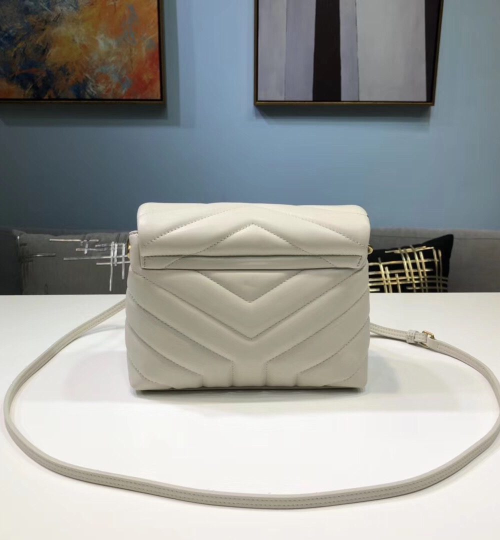 [REP 1:1] Saint Laurent Loulou Mini Shoulder Bag White For Women 7in/18cm YSL