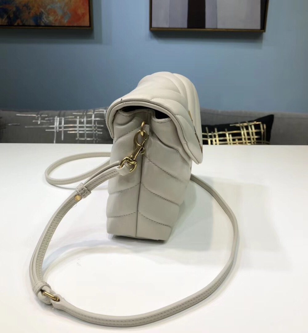 [REP 1:1] Saint Laurent Loulou Mini Shoulder Bag White For Women 7in/18cm YSL