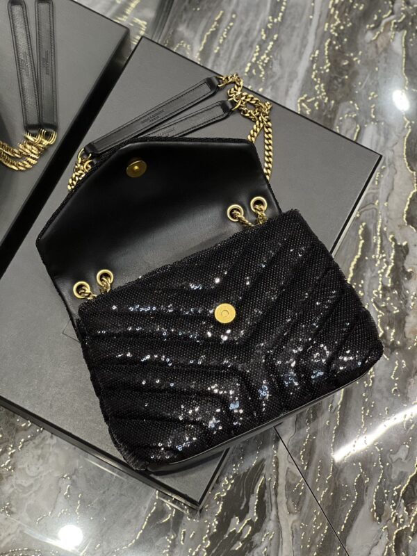 [REP 1:1] Saint Laurent Loulou Small Chain Bag Black For Women, Women's Bags 9in/23cm YSL 494699FAAER1000