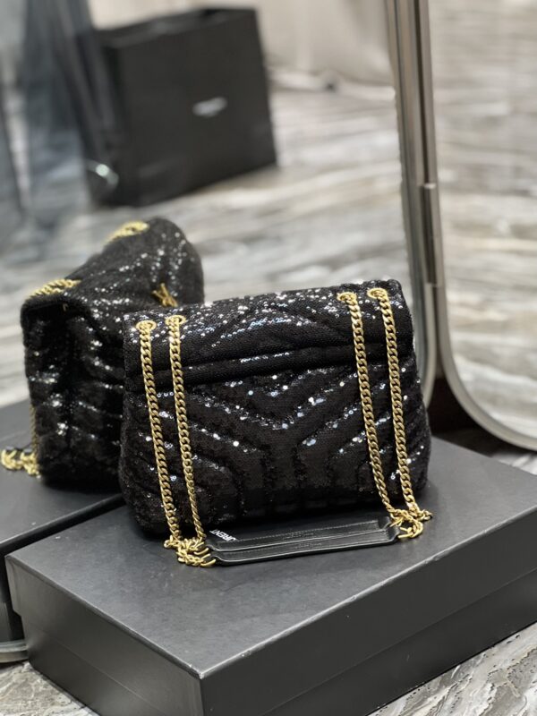 [REP 1:1] Saint Laurent Loulou Small Chain Bag Black For Women, Women's Bags 9in/23cm YSL 494699FAAER1000