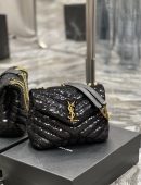[REP 1:1] Saint Laurent Loulou Small Chain Bag Black For Women, Women's Bags 9in/23cm YSL 494699FAAER1000