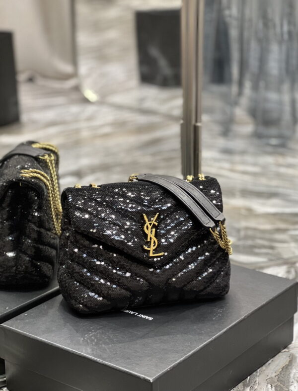 [REP 1:1] Saint Laurent Loulou Small Chain Bag Black For Women, Women's Bags 9in/23cm YSL 494699FAAER1000