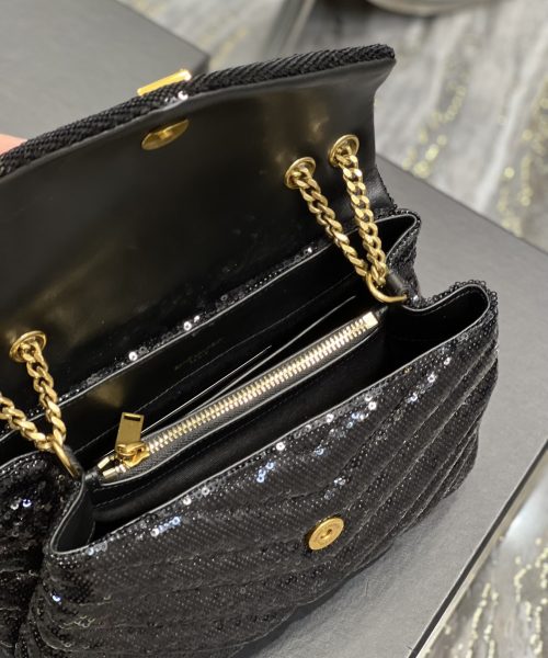 [REP 1:1] Saint Laurent Loulou Small Chain Bag Black For Women, Women's Bags 9in/23cm YSL 494699FAAER1000