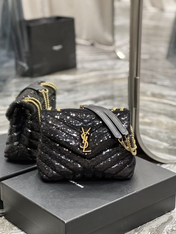 [REP 1:1] Saint Laurent Loulou Small Chain Bag Black For Women, Women's Bags 9in/23cm YSL 494699FAAER1000