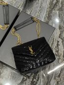 [REP 1:1] Saint Laurent Loulou Small Chain Bag Black For Women, Women's Bags 9in/23cm YSL 494699FAAER1000