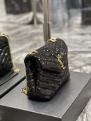 [REP 1:1] Saint Laurent Loulou Small Chain Bag Black For Women, Women's Bags 9in/23cm YSL 494699FAAER1000