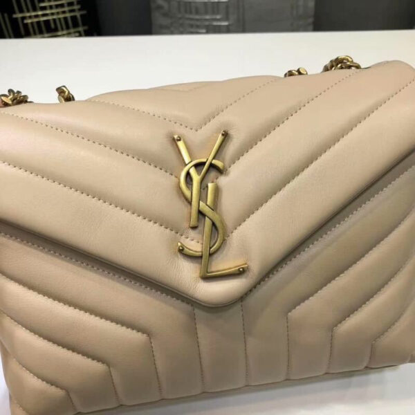 [REP 1:1] Saint Laurent Loulou Small Chain Bag In Matelassé "Y" Beige For Women 9.8in/23cm YSL 494699DV7272721