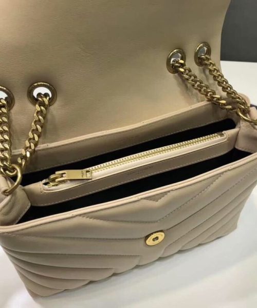 [REP 1:1] Saint Laurent Loulou Small Chain Bag In Matelassé "Y" Beige For Women 9.8in/23cm YSL 494699DV7272721