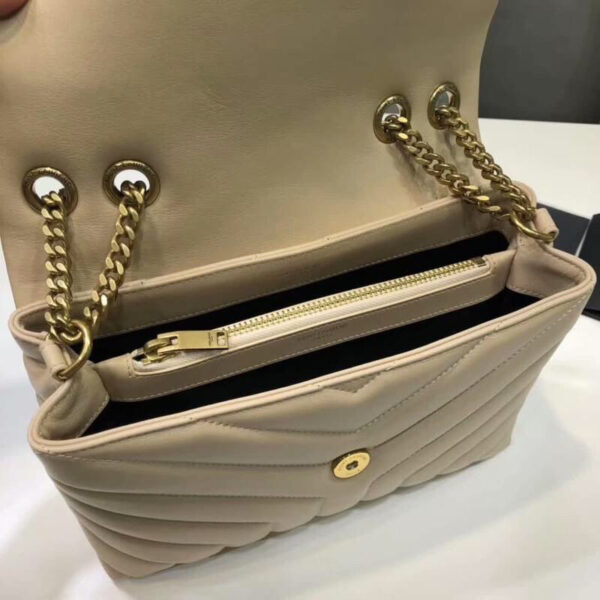 [REP 1:1] Saint Laurent Loulou Small Chain Bag In Matelassé "Y" Beige For Women 9.8in/23cm YSL 494699DV7272721