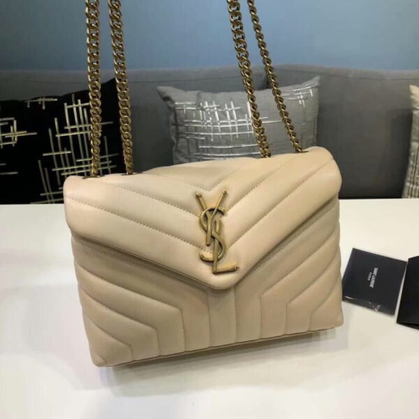 [REP 1:1] Saint Laurent Loulou Small Chain Bag In Matelassé "Y" Beige For Women 9.8in/23cm YSL 494699DV7272721