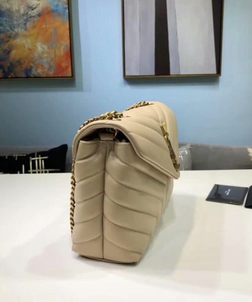 [REP 1:1] Saint Laurent Loulou Small Chain Bag In Matelassé "Y" Beige For Women 9.8in/23cm YSL 494699DV7272721