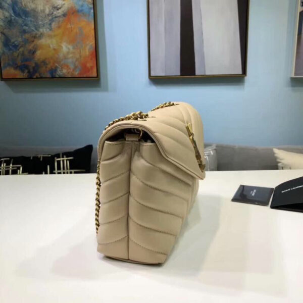[REP 1:1] Saint Laurent Loulou Small Chain Bag In Matelassé "Y" Beige For Women 9.8in/23cm YSL 494699DV7272721