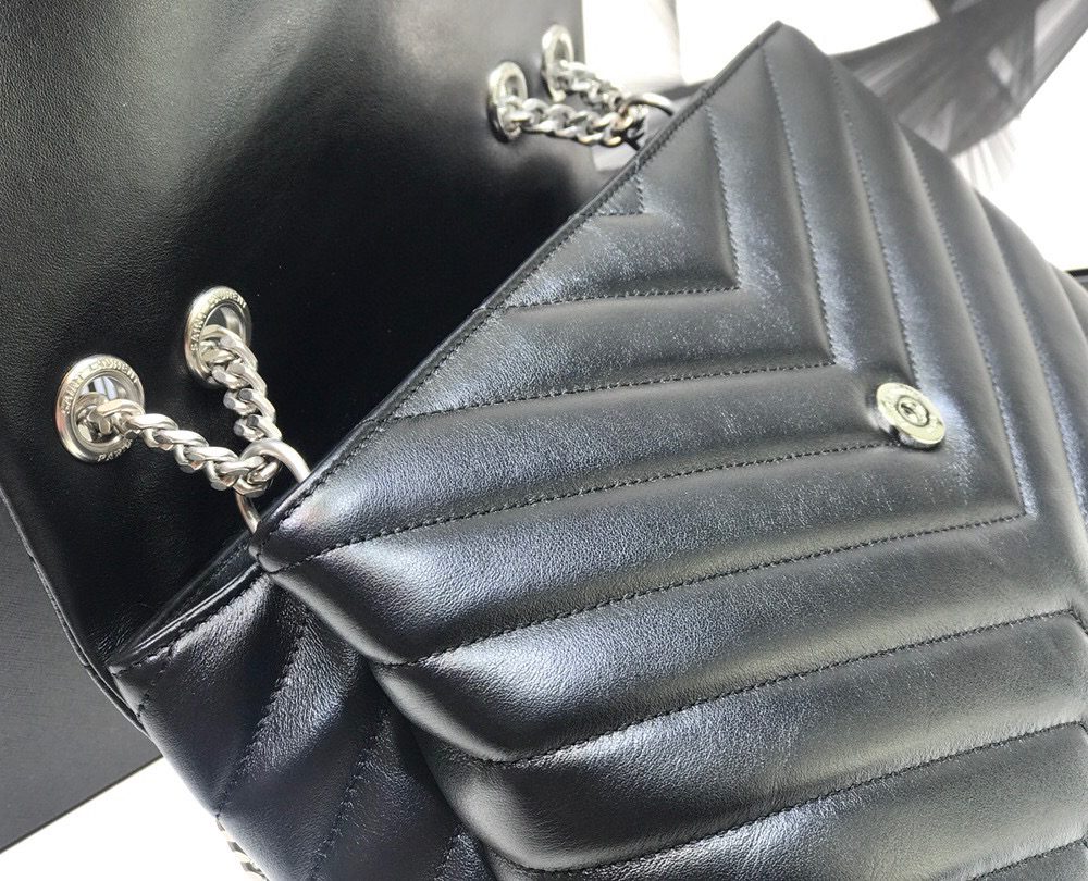 [REP 1:1] Saint Laurent Loulou Small Chain Bag In Matelassé "Y" Black For Women 9.8in/23cm YSL  494699DV7261000