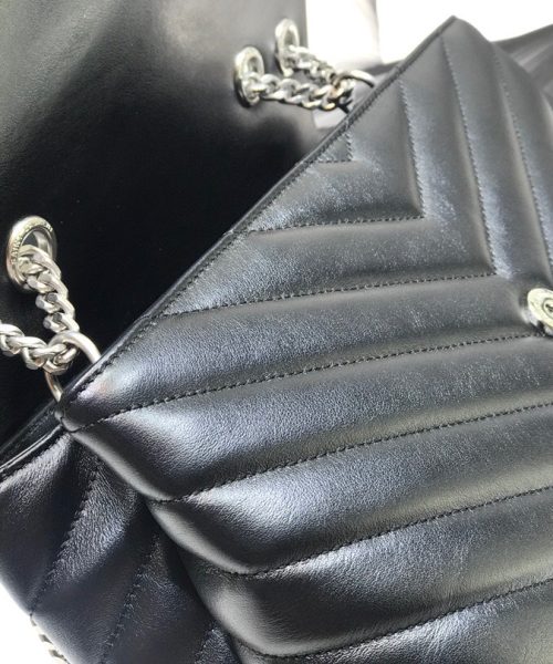 [REP 1:1] Saint Laurent Loulou Small Chain Bag In Matelassé "Y" Black For Women 9.8in/23cm YSL  494699DV7261000