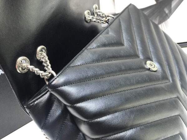 [REP 1:1] Saint Laurent Loulou Small Chain Bag In Matelassé "Y" Black For Women 9.8in/23cm YSL  494699DV7261000