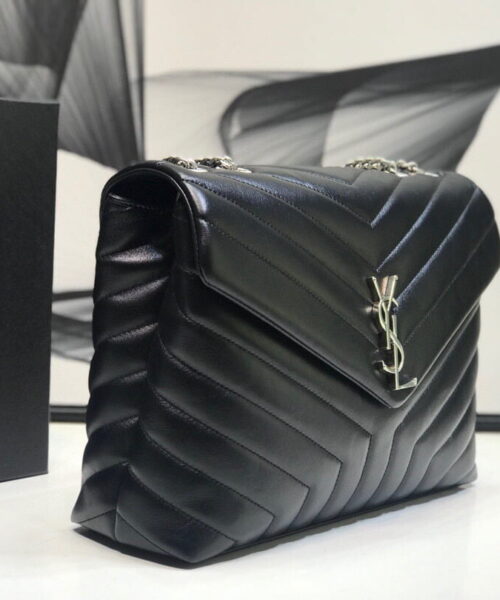 [REP 1:1] Saint Laurent Loulou Small Chain Bag In Matelassé "Y" Black For Women 9.8in/23cm YSL  494699DV7261000