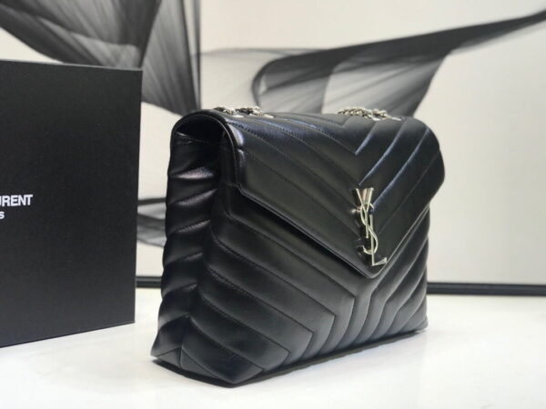 [REP 1:1] Saint Laurent Loulou Small Chain Bag In Matelassé "Y" Black For Women 9.8in/23cm YSL  494699DV7261000
