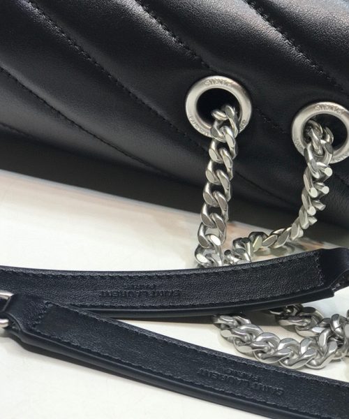 [REP 1:1] Saint Laurent Loulou Small Chain Bag In Matelassé "Y" Black For Women 9.8in/23cm YSL  494699DV7261000