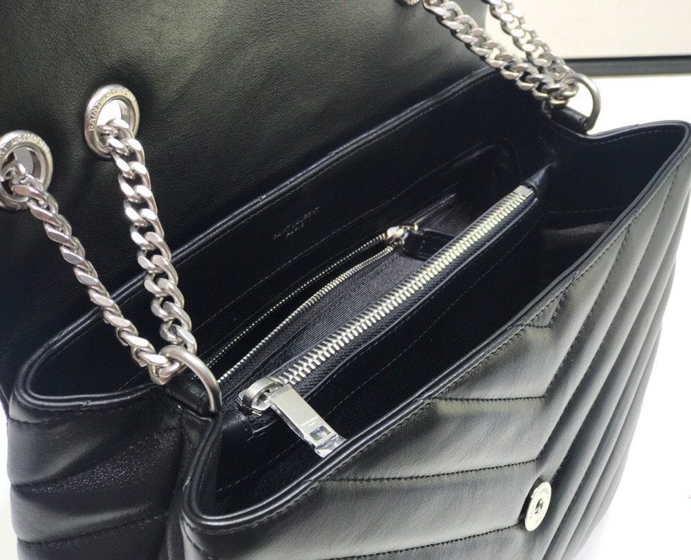 [REP 1:1] Saint Laurent Loulou Small Chain Bag In Matelassé "Y" Black For Women 9.8in/23cm YSL  494699DV7261000