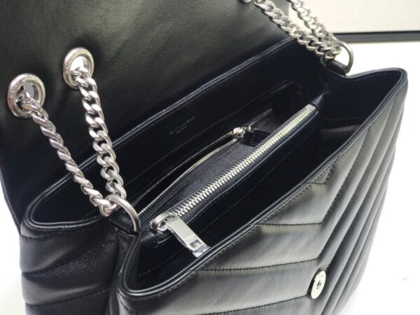 [REP 1:1] Saint Laurent Loulou Small Chain Bag In Matelassé "Y" Black For Women 9.8in/23cm YSL  494699DV7261000