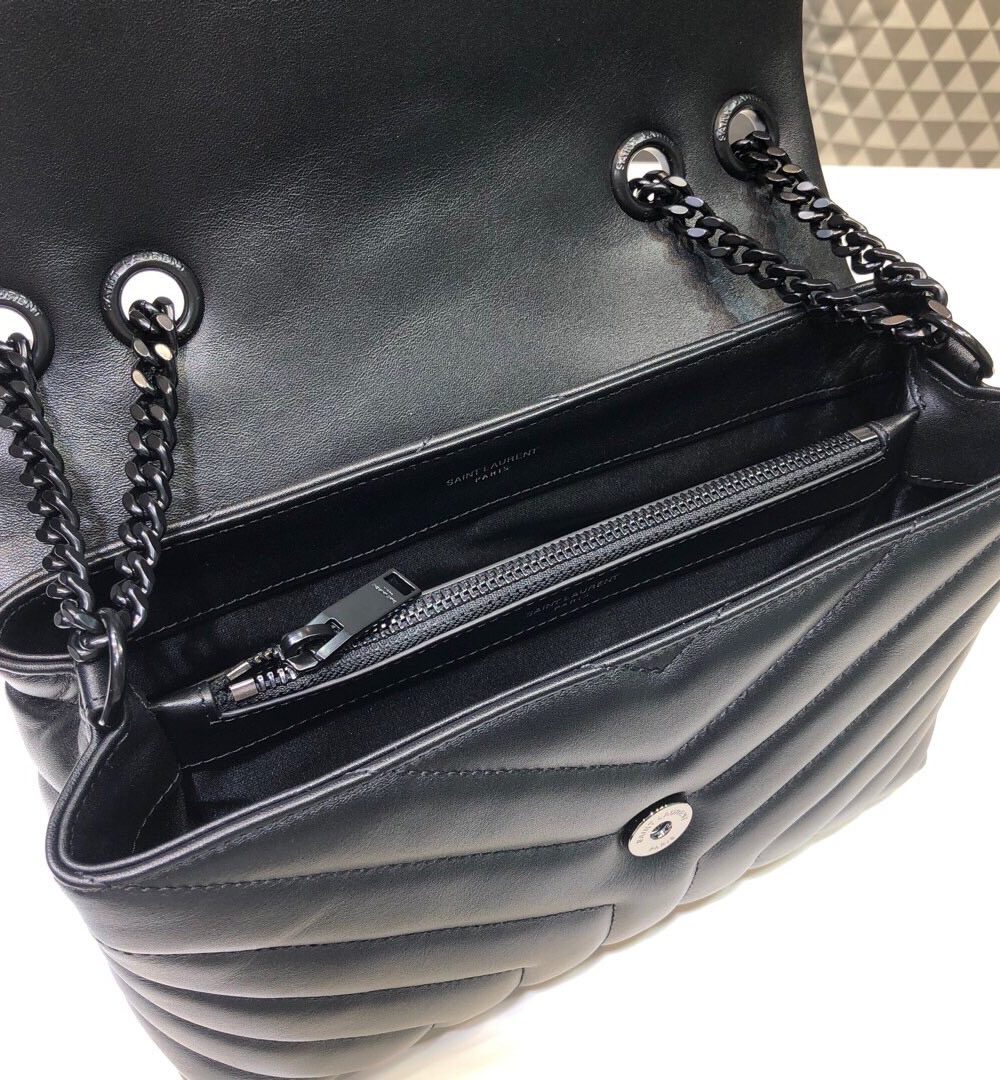 [REP 1:1] Saint Laurent Loulou Small Chain Bag In Matelassé "Y" Black For Women 9.8in/23cm YSL 494699DV7281000
