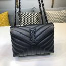 [REP 1:1] Saint Laurent Loulou Small Chain Bag In Matelassé "Y" Black For Women 9.8in/23cm YSL 494699DV7281000