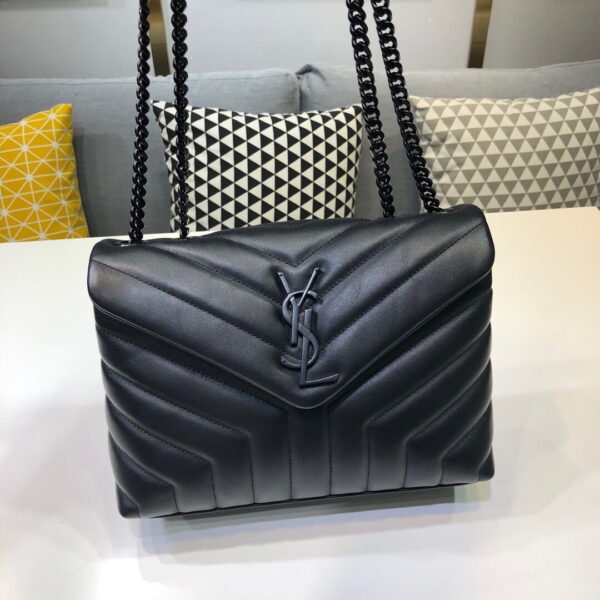 [REP 1:1] Saint Laurent Loulou Small Chain Bag In Matelassé "Y" Black For Women 9.8in/23cm YSL 494699DV7281000