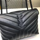 [REP 1:1] Saint Laurent Loulou Small Chain Bag In Matelassé "Y" Black For Women 9.8in/23cm YSL 494699DV7281000