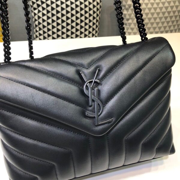 [REP 1:1] Saint Laurent Loulou Small Chain Bag In Matelassé "Y" Black For Women 9.8in/23cm YSL 494699DV7281000