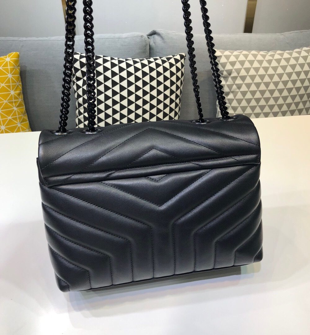 [REP 1:1] Saint Laurent Loulou Small Chain Bag In Matelassé "Y" Black For Women 9.8in/23cm YSL 494699DV7281000