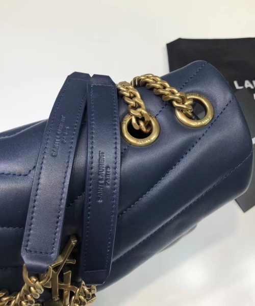 [REP 1:1] Saint Laurent Loulou Small Chain Bag In Matelassé "Y" Blue For Women 9.8in/23cm YSL 494699DV7274147