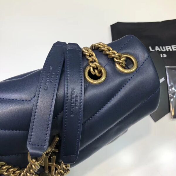 [REP 1:1] Saint Laurent Loulou Small Chain Bag In Matelassé "Y" Blue For Women 9.8in/23cm YSL 494699DV7274147
