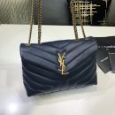 [REP 1:1] Saint Laurent Loulou Small Chain Bag In Matelassé "Y" Blue For Women 9.8in/23cm YSL 494699DV7274147