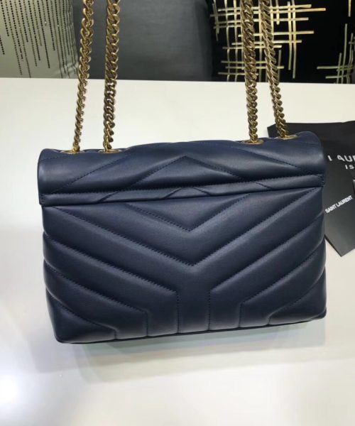 [REP 1:1] Saint Laurent Loulou Small Chain Bag In Matelassé "Y" Blue For Women 9.8in/23cm YSL 494699DV7274147
