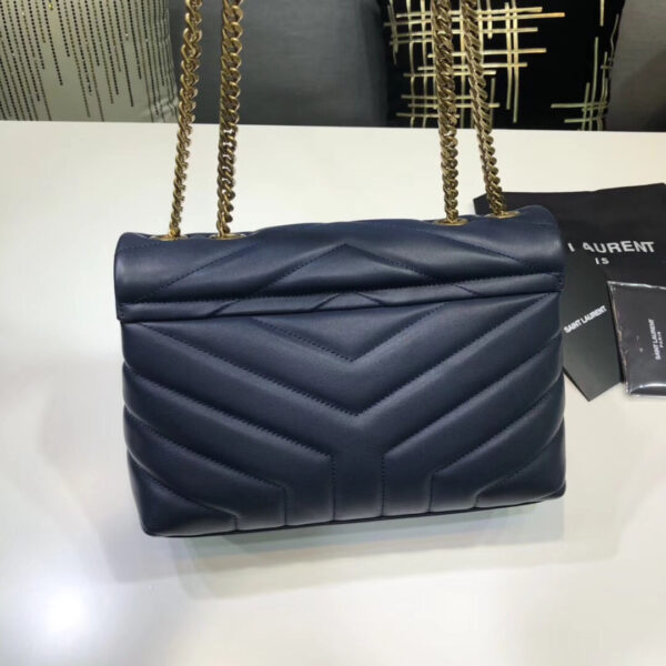 [REP 1:1] Saint Laurent Loulou Small Chain Bag In Matelassé "Y" Blue For Women 9.8in/23cm YSL 494699DV7274147