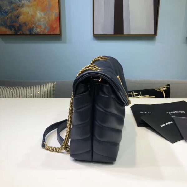 [REP 1:1] Saint Laurent Loulou Small Chain Bag In Matelassé "Y" Blue For Women 9.8in/23cm YSL 494699DV7274147