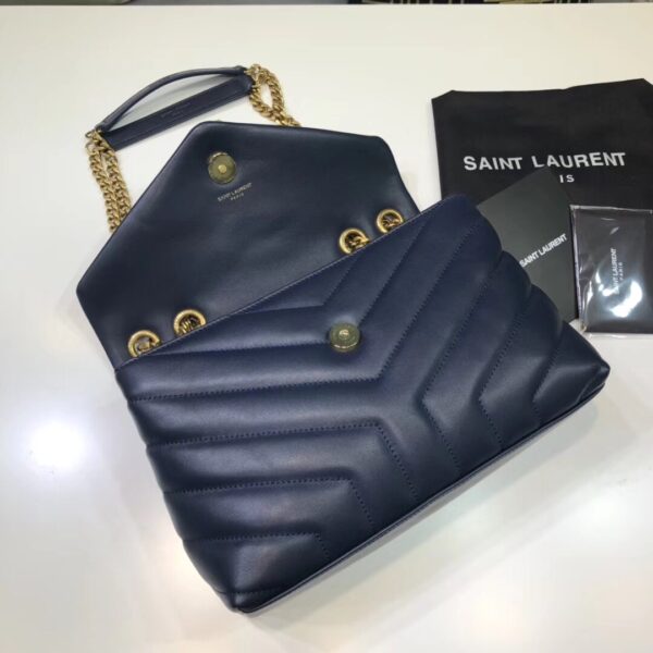 [REP 1:1] Saint Laurent Loulou Small Chain Bag In Matelassé "Y" Blue For Women 9.8in/23cm YSL 494699DV7274147
