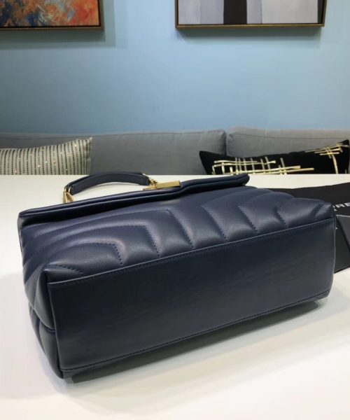 [REP 1:1] Saint Laurent Loulou Small Chain Bag In Matelassé "Y" Blue For Women 9.8in/23cm YSL 494699DV7274147