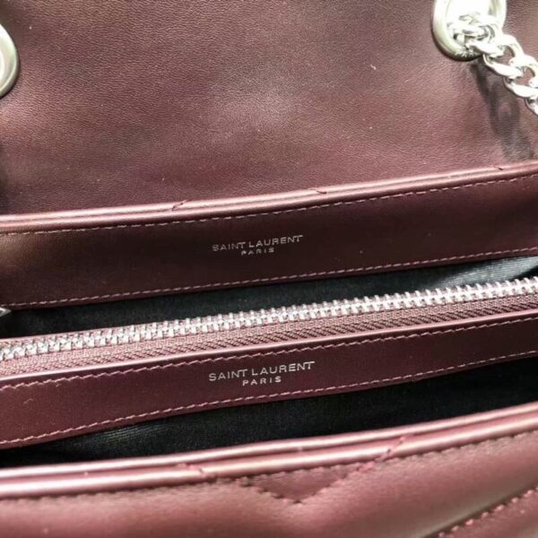 [REP 1:1] Saint Laurent Loulou Small Chain Bag In Matelassé "Y" Burgundy For Women 9.8in/23cm YSL