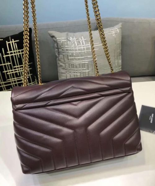 [REP 1:1] Saint Laurent Loulou Small Chain Bag In Matelassé "Y" Burgundy For Women 9.8in/23cm YSL 494699DV7276475