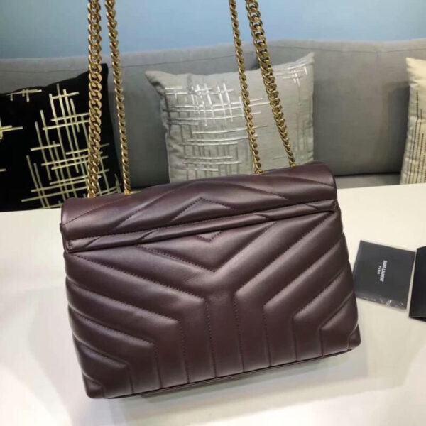 [REP 1:1] Saint Laurent Loulou Small Chain Bag In Matelassé "Y" Burgundy For Women 9.8in/23cm YSL 494699DV7276475
