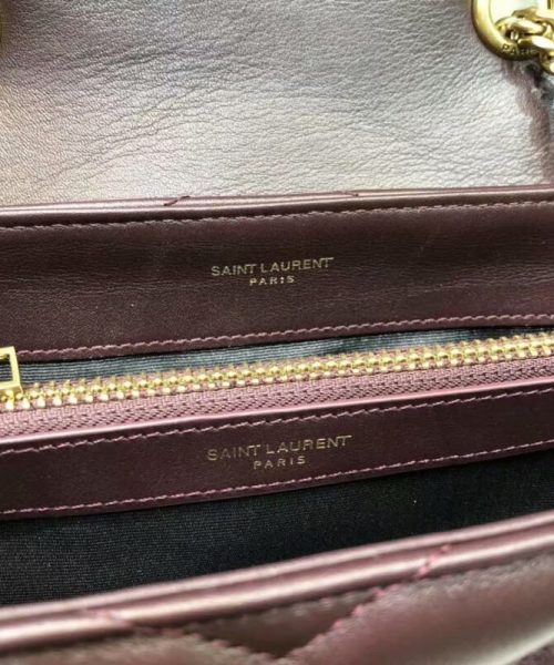 [REP 1:1] Saint Laurent Loulou Small Chain Bag In Matelassé "Y" Burgundy For Women 9.8in/23cm YSL 494699DV7276475