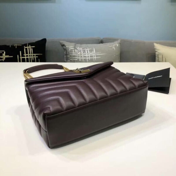 [REP 1:1] Saint Laurent Loulou Small Chain Bag In Matelassé "Y" Burgundy For Women 9.8in/23cm YSL 494699DV7276475