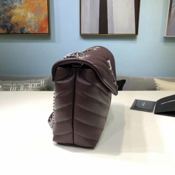 [REP 1:1] Saint Laurent Loulou Small Chain Bag In Matelassé "Y" Burgundy For Women 9.8in/23cm YSL