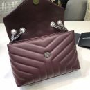 [REP 1:1] Saint Laurent Loulou Small Chain Bag In Matelassé "Y" Burgundy For Women 9.8in/23cm YSL