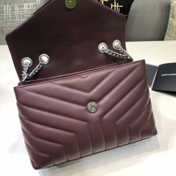 [REP 1:1] Saint Laurent Loulou Small Chain Bag In Matelassé "Y" Burgundy For Women 9.8in/23cm YSL