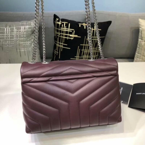 [REP 1:1] Saint Laurent Loulou Small Chain Bag In Matelassé "Y" Burgundy For Women 9.8in/23cm YSL