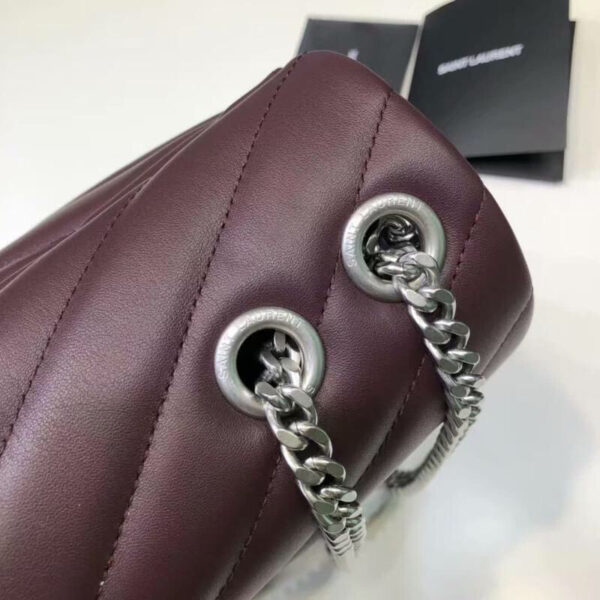 [REP 1:1] Saint Laurent Loulou Small Chain Bag In Matelassé "Y" Burgundy For Women 9.8in/23cm YSL