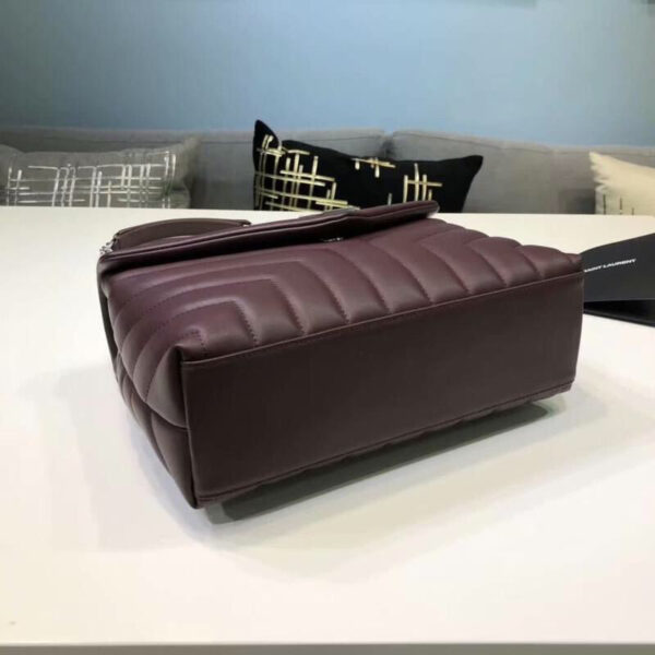[REP 1:1] Saint Laurent Loulou Small Chain Bag In Matelassé "Y" Burgundy For Women 9.8in/23cm YSL