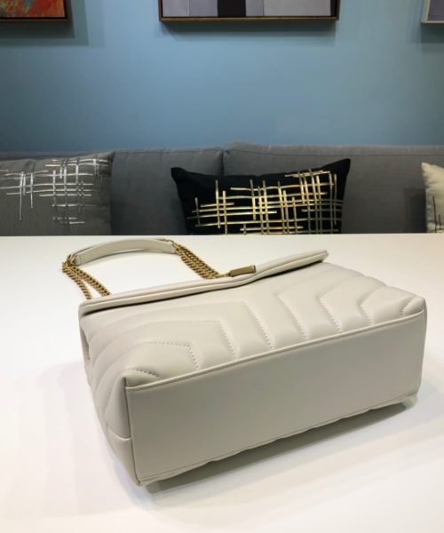 [REP 1:1] Saint Laurent Loulou Small Chain Bag In Matelassé "Y" White For Women 9.8in/23cm YSL 494699DV7279207